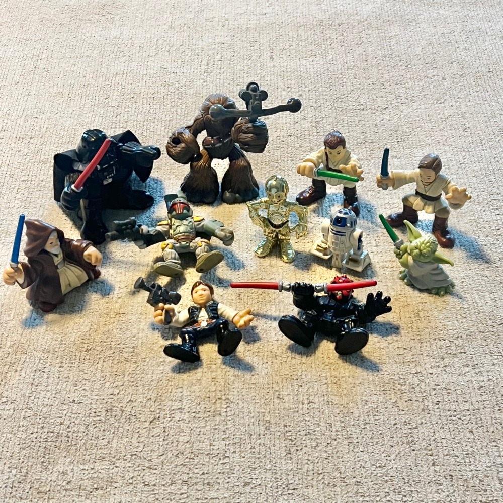 Hasbro Star Wars Galactic Heroes Figure Lot 11pc Vader Maul Yoda Boba Fett